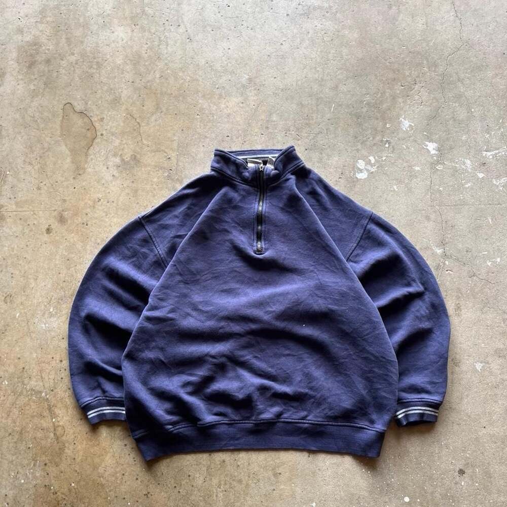 Vintage 90's Energy Zone Navy Quarter Zip Sweatshirt, Boxy Fit, Size Large
